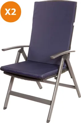 Produktbild von Stuhlkissen 2er set | Sitzkissen 110x47x4cm Dunkelblau | sitzkissen stuhl | stuhlkissen outdoor | sitzkissen hochlehner