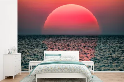 Produktbild von MuchoWow® Fototapete für Wohnzimmer oder Schlafzimmer Wandtapete Vinyl Motivtapete Sonnenuntergang auf dem Meer - 600x400 cm - Vinyltapeten