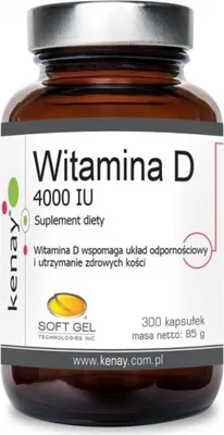 Produktbild von Nahrungsergänzungsmittel Kenay Witamina D3 4000 Iu 300 Kaps BI6560