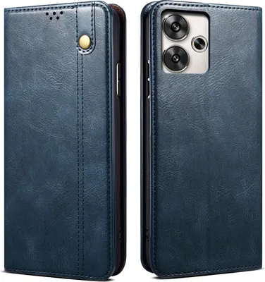 Produktbild von Hülle für Xiaomi Poco M6 4G /Redmi 13 4G Leder Brieftasche Schutzhülle mit Standfunktion Blau