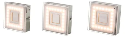 Produktbild von 3er Set LED Aufbaustrahler, nickel-matt, quadratisch, L 9 cm