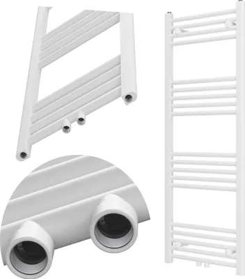 Zdjęcie produktu dla Grzejnik łazienkowy Granitan | Raven - 130x50 cm - Biały - Nowoczesny design - Wydajna dystrybucja ciepła