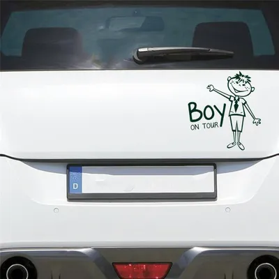 Produktbild von Auto Aufkleber Junge an Bord on Tour Baby Board 15x16 cm Dunkelgrün Sticker Heckscheibenaufkleber