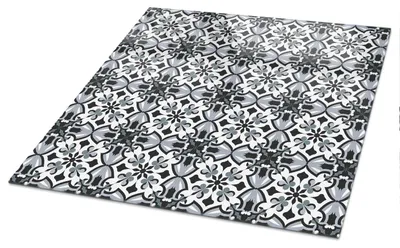 Produktbild von Bedruckte Glas Tischplatte 80x60 cm – Glas Tischplatte Küche – Tischplatte aus Sicherheitsglas – Glasplatte für Küchentisch – Moderne Tischplatte Glas – Dekorative Glastischplatte – Pflegeleichte Tischplatte Küche – Klassisches Muster, KI-generiertes Bild