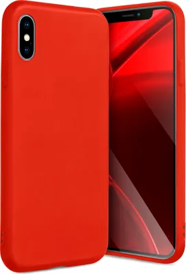 Produktbild von ONEFLOW® Slim Case kompatibel mit Apple iPhone XS Max - Hülle ultra dünn aus Silikon, Rot