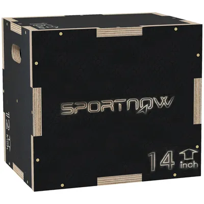 Image de SPORTNOW Box Jump pliométrie 3 en 1 appareil boîte à saut antidérapant musculation fitness & entraînement croisé plyobox pour box training en bois, hauteur 30/35/40 cm, noir