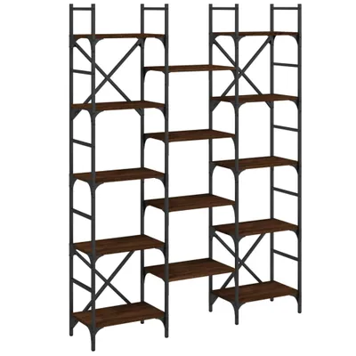 Zdjęcie produktu dla vidaXL Regał brązowy dąb 127,5x28,5x172,5cm Materiał drewnopochodny