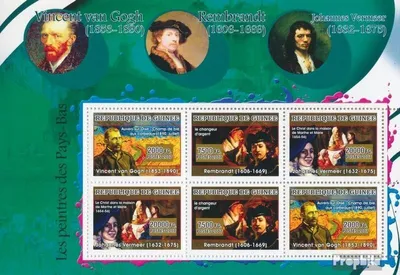 Produktbild von Briefmarken Guinea 2007 Mi 4869-4871 Kleinbogen (kompl. Ausgabe) postfrisch Van Gogh, Rembrandt, Vermeer