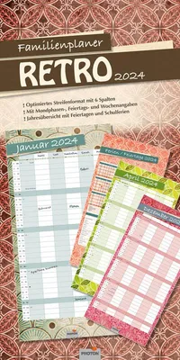 Produktbild von Familienplaner "RETRO" Kalender 2024