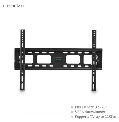 Produktbild von LEADZM TV-Wandhalterung, Lager 50 kg / VESA400 * 600 / 10 ° nach unten einstellen / Unterstützung für 32-70-Zoll-Fernseher, Schwarz