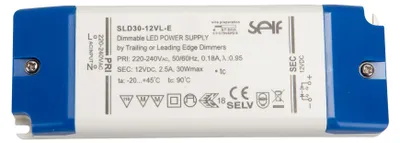 Produktbild von SELF SLD30-12VL-E, Desktopnetzteil IP20 30W 12V 2,5A dimmbar