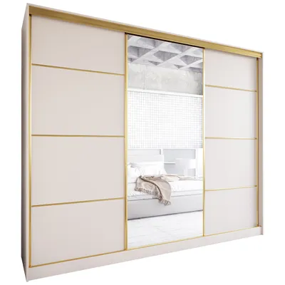 Produktbild von Schiebeschrank mit Spiegel TRIVI B 270 kaschmir / golden