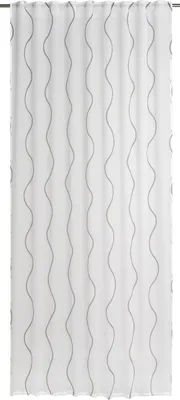 Produktbild von Elbersdrucke transparente Gardine Schlaufenbandschal Curve 07 grau - weiß 140x255 cm 200404 Vorhang für Wohnzimmer Schlafzimmer Küche Flur Kinderzimmer