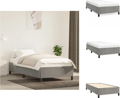 Produktbild von vidaXL Bettgestell Hellgrau 90x190 cm Samt - Betten & Bettgestelle