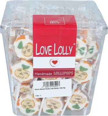 Produktbild von Amore Sweets Rocks Lolly Kürbis 100x10g