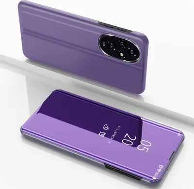 Image de Pour Honor 200 View miroir téléphone portable Smart Cover fonction Wake UP protection Case Lila