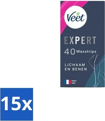 Image de Veet Expert - Bandes d'épilation - Corps & Jambes - Peau sensible - 40 bandes - Pack avantage - 15 pièces