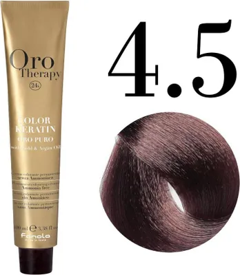 Obrázok produktu pre Fanola Oro Therapy Color Keratin Oro Puro profesionálna permanentná farba na vlasy 4.5 100 ml