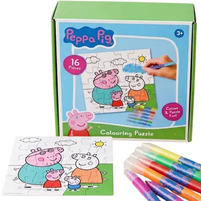 Produktbild von Peppa Pig Mal-Puzzle 16 Teile Mal-Set für Kinder
