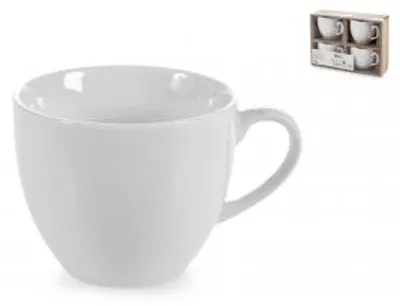 Immagine prodotto di HOMe Set 4 Tazze Tè In Porcellana Bianca Senza Piattino Cc 220