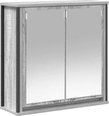 A standalone image of a bathroom cabinet with mirrored doors.