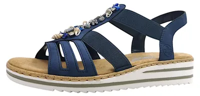 Productafbeelding van Rieker Damenschuhe Sandalen Hoch Blau Freizeit