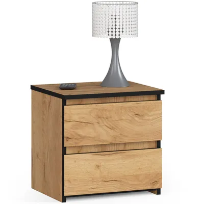 Image de Akord Chevet 2 Tiroirs Chêne Craft 40X35X40