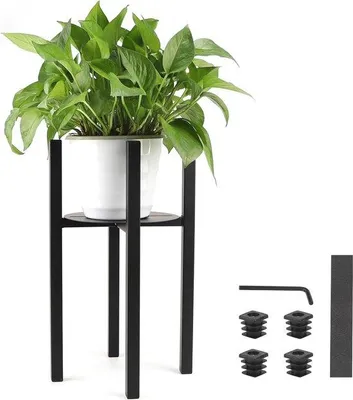Zdjęcie produktu dla Regulowany metalowy stojak na kwiaty o wysokości 41 cm z podstawką