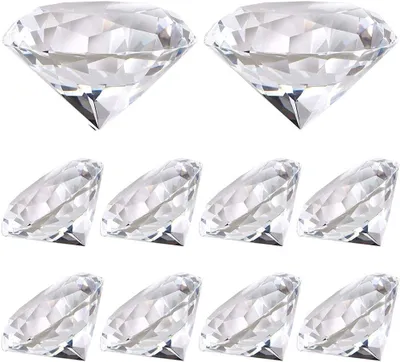 Produktbild von Dekorationskristalle – Set mit 10 Stück – Transparent – Kristalle, Diamantform
