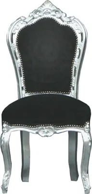 Produktbild von Casa Padrino Barock Esszimmer Stuhl Schwarz / Silber - Möbel