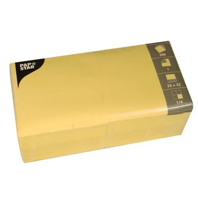 Produktbild von Servietten, 1-lagig 1/4-Falz 33 cm x 33 cm gelb