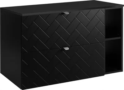 Produktbild von RODAN | Waschbeckunterschrank 100 cm - Schwarz Matt - Badezimmerschränke - Badmöbel - Waschbecken Unterschränke - Arbeitsplatte - Bücherregal