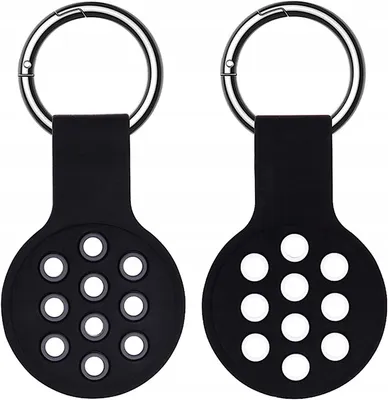Immagine prodotto di AirTags, protezione in silicone, colore nero, confezione da 2