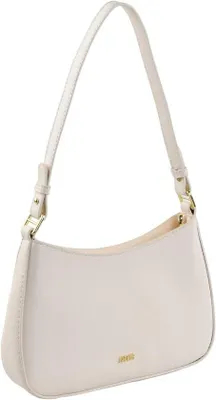 Productafbeelding van Dokeno Schoudertas voor dames, klein, schoudertas voor dames met 2 schouderbanden, witte handtas, dames, klein