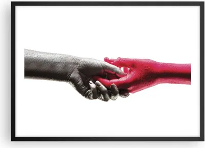 Produktbild von Gerahmtes Poster - Schwarzer Rahmen - Hilfe Hände Symbol - 70x50 cm - Wand Bild - Wanddeko - Wandbilder - Kunstposter - Wandposter - Bilderrahmen - Bilder - Kunstdruck - P2BAA70x50-4483