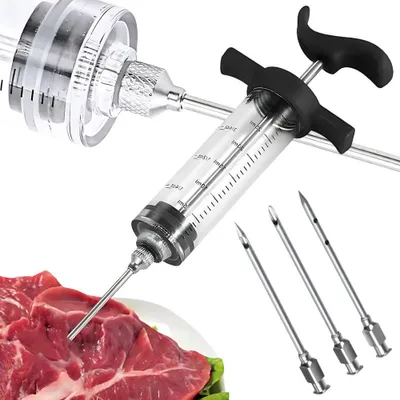 Image de Verk 07325 Seringue à viande pratique 50 ml, 3 x aiguille