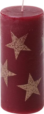 Produktbild von Weihnachtskerzen Stumpenkerze "Multistern" Altrot 150/68 mm