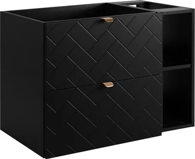 Produktbild von Badezimmerschrank, Schwarz mit goldener Griff, 80 x 57 x 46 cm
