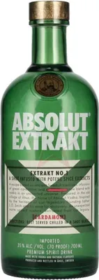 Obrázek produktu pro Absolut Extrakt No. 1, likér s kardamomem, prémiová pálenka, 35,0 % alkoholu, objem 0,70 litru