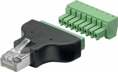 Produktbild von Goobay 76736 Kabelschnittstellen-/Gender-Adapter Terminal Block 8-pin RJ-45 Schwarz (76736)