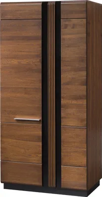 Produktbild von Furniture24 Kleiderschrank Porti 70 Schrank 2 Türiger mit Kleiderstange Eiche Massivholz Naturfurnier Eiche Antik