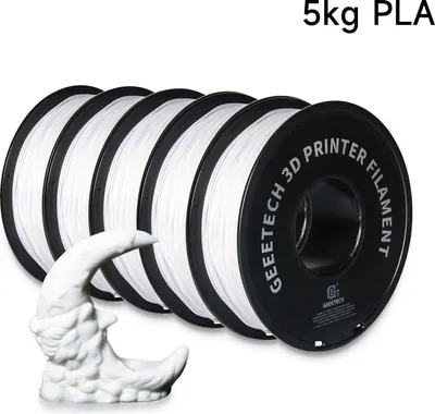 Produktbild von 3D-Drucker-Filament - PLA 1,75 mm - 5 kg Spule - Toleranz ±0,03 mm - 343 m Länge - Für FDM/FFF - Weiß