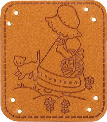 Produktbild von Aufnäher Hand Made Girl - 40x35 mm - Braun