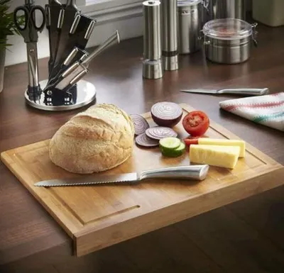 Immagine prodotto di Tagliere in bambù extra grande con scanalature a goccia