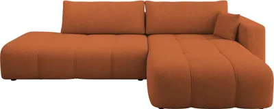 Produktbild von MIRJAN24 Ecksofa Furyn O, Wohnzimmer Eckcouch mit Bettkasten und Schlaffunktion, L-Form, Seite Rechts (Farbe: Velo 627)