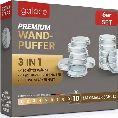 Image de Butoir de porte adhésif, diamètre 20 mm, lot de 6, pour fixation murale