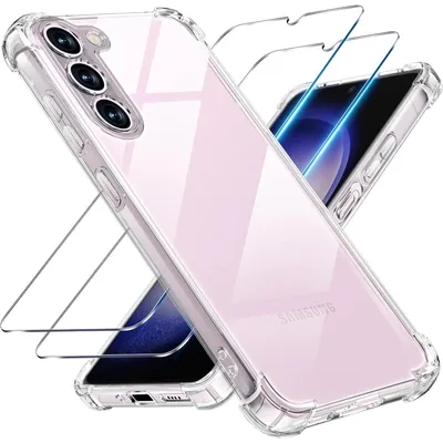 Image de Coque 3-en-1 et film de protection pour Samsung Galaxy S23 5G, transparente, en TPU, résistante aux chocs et aux rayures