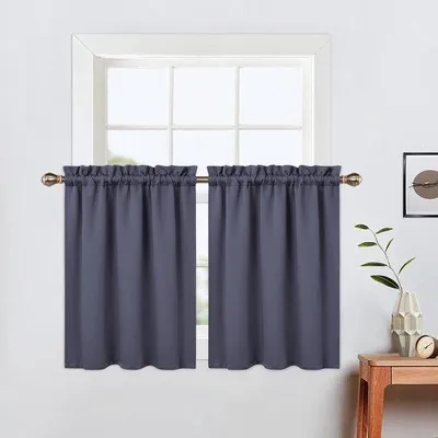 Immagine prodotto di Tende da bagno, oscuranti, in due pezzi, grigio scuro, 76 cm