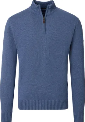 Produktbild von REDMOND Casual Herren Strick-Troyer Zipper Comfort Baumwollmix Blau XL
