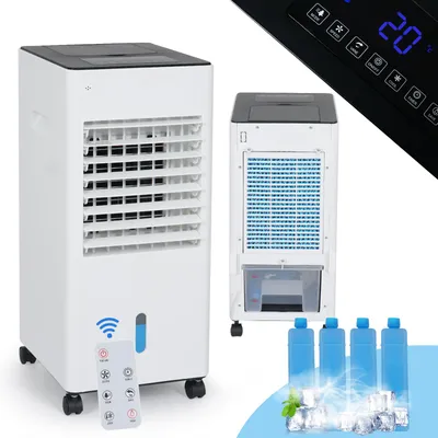 Image de Puluomis Refroidisseur d'air 3 en 1 à 3 vitesses 6L, minuterie 12h et télécommande Ventilateur avec refroidissement par eau Climatiseurs mobiles jusqu'à 25m²